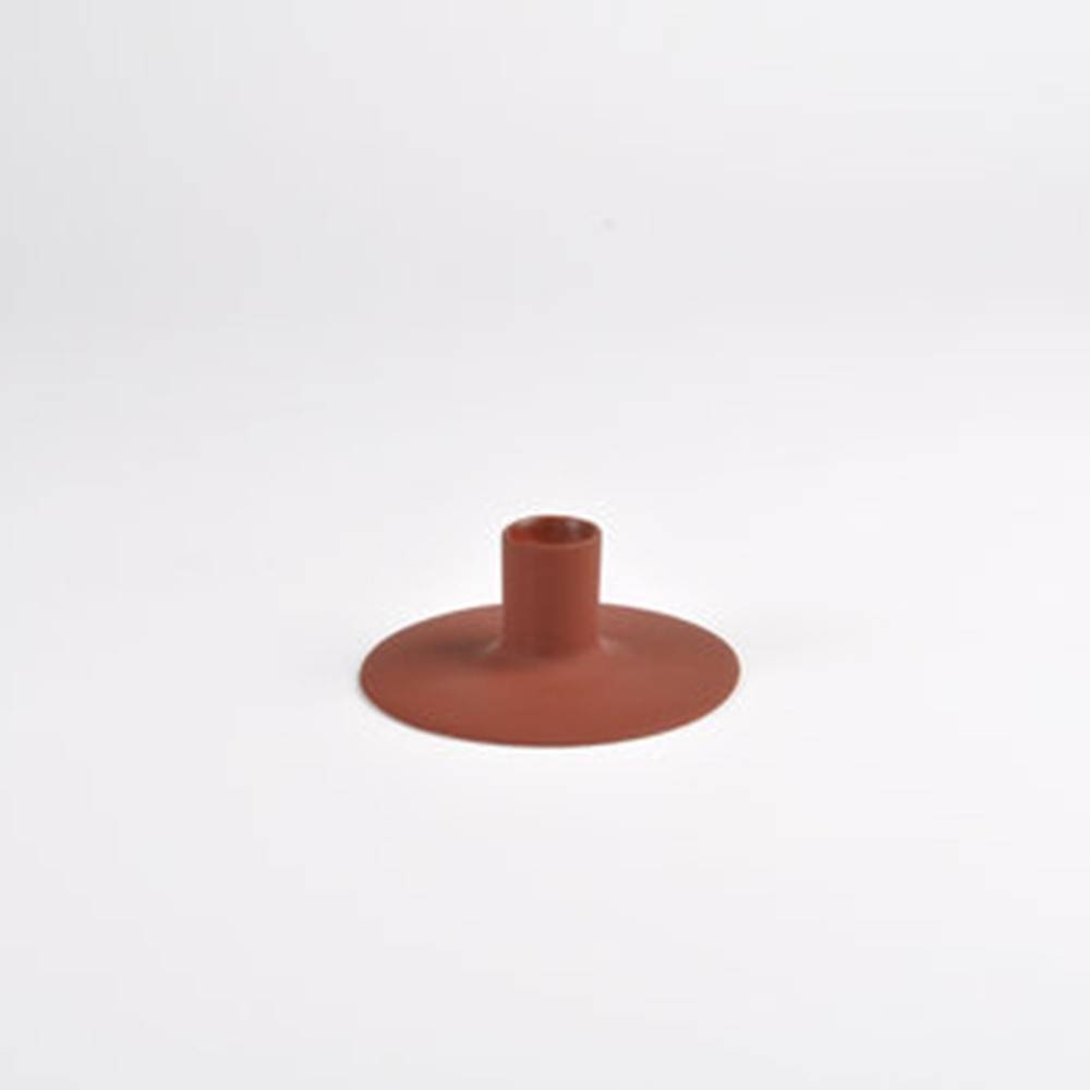 Zest Candle holder, Rust - Porcelain Candlesticks with Wubber Paint