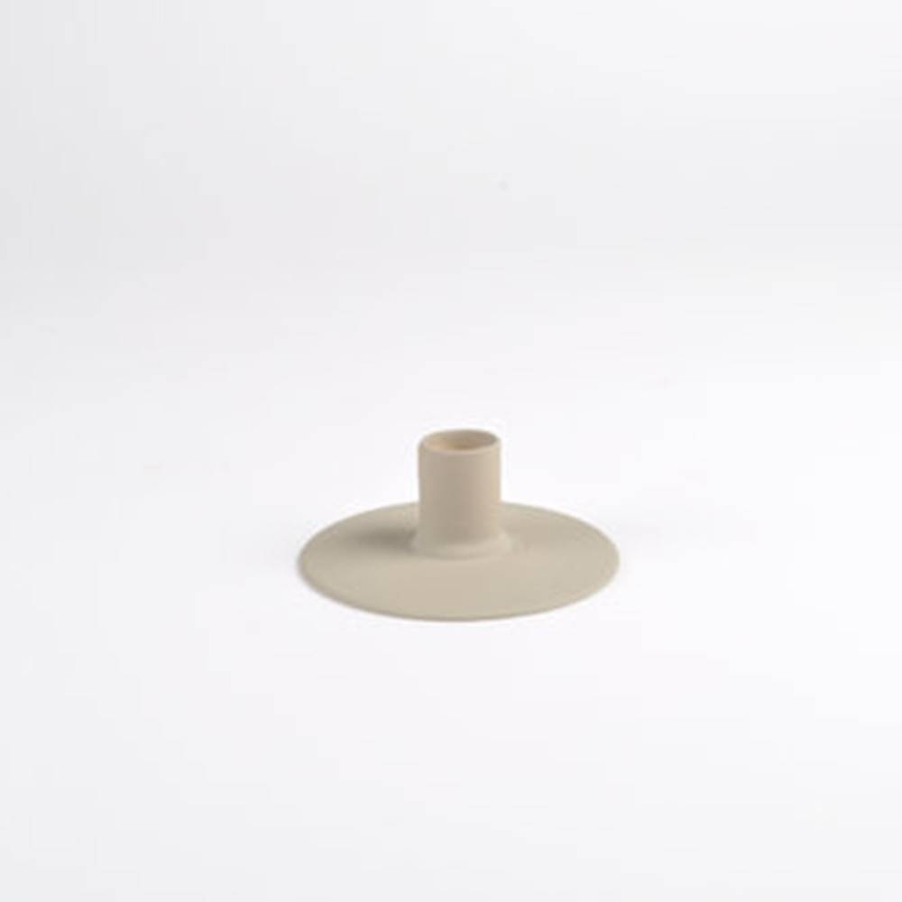Zest Candle holder, Taupe - Porcelain Candlesticks with Wubber Paint