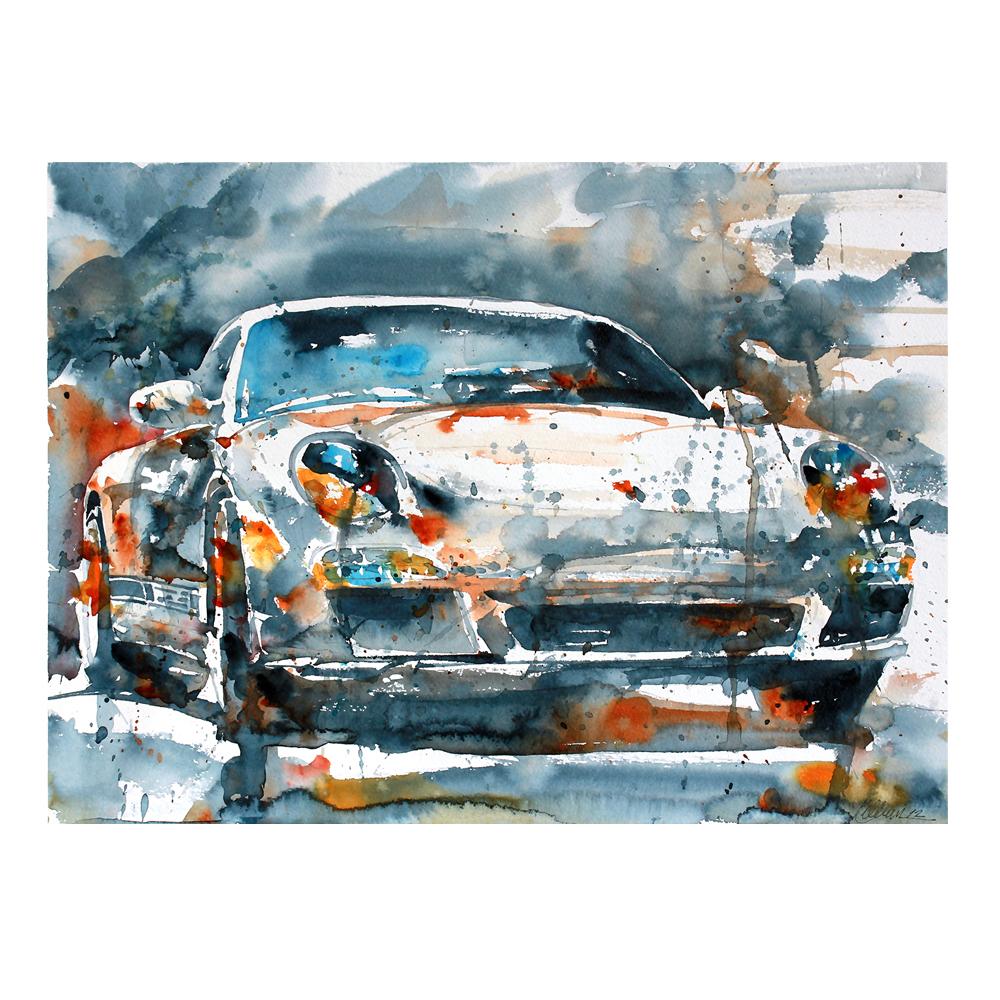 Porsche 911/997.2 Carrera S Watercolor Print | By Bilbeisi