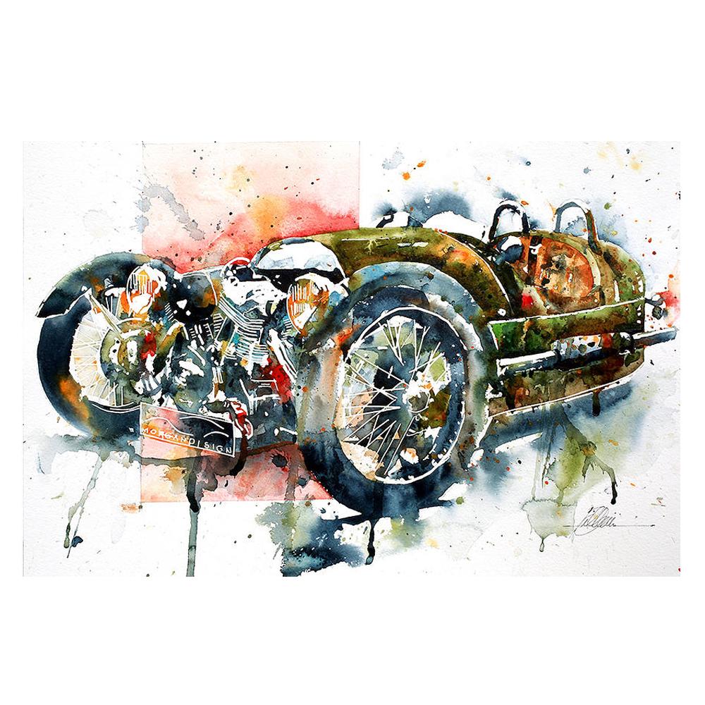 Morgan 3-Wheeler Watercolor Print | By The Artist Bilbeisi
