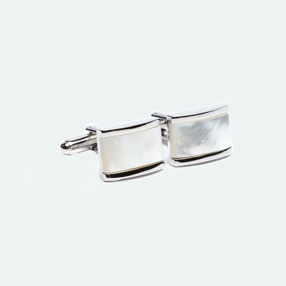FlipMyTie Men's White Square Cufflink