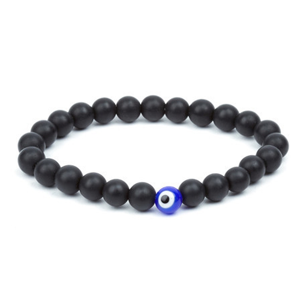 Black Matte Onyx Bead Bracelet - Buttigo