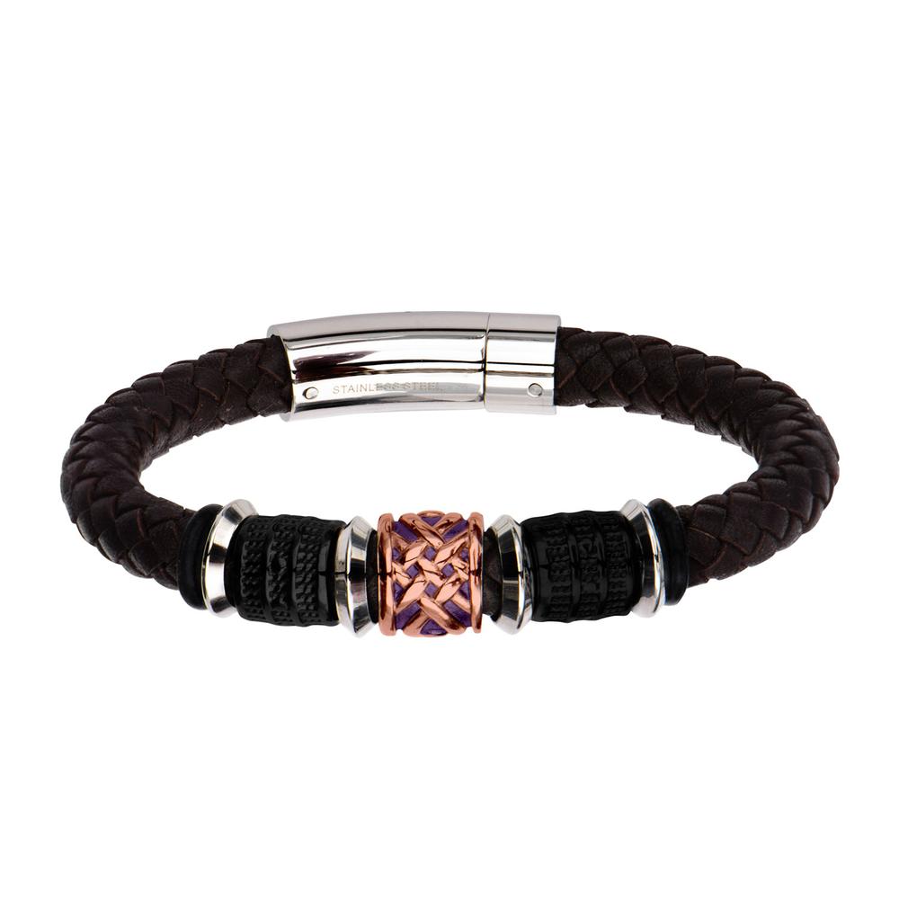 brown braided genuine leather bracelet brown braided genuine leather bracelet